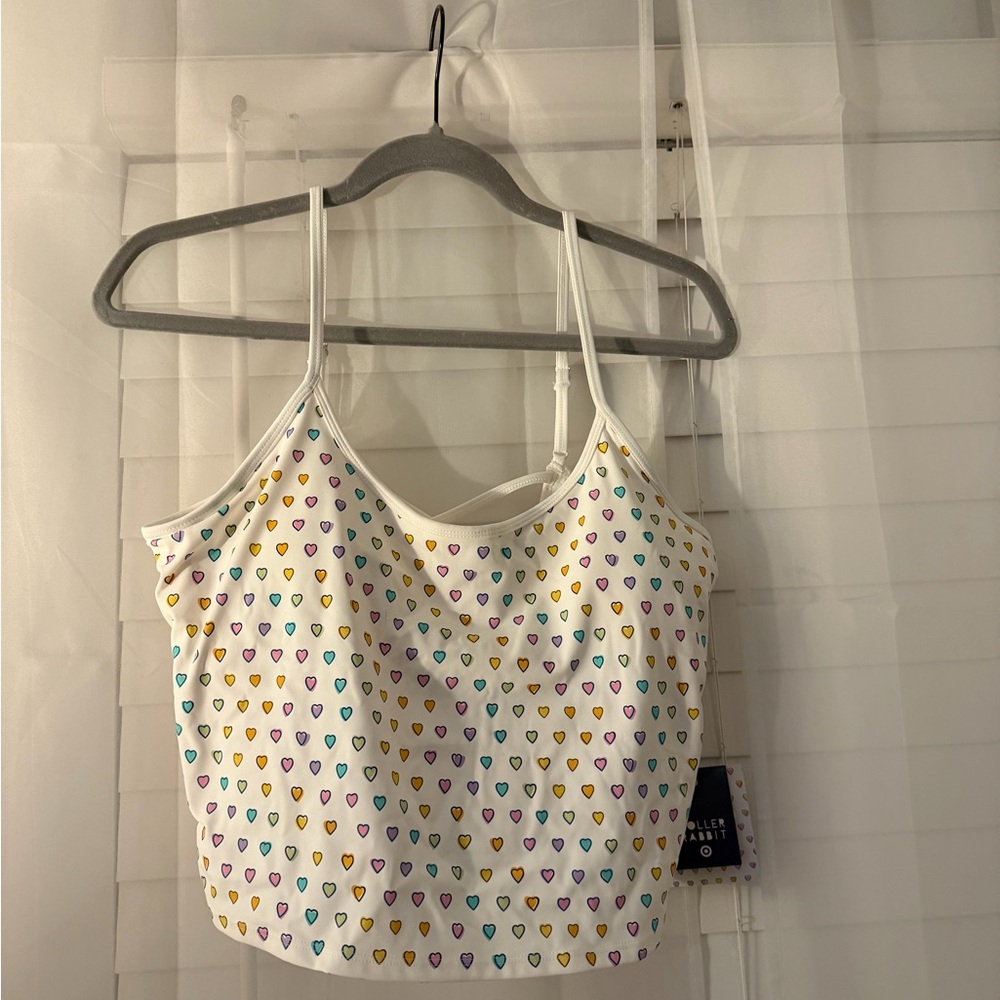 Women’s Heart Print Cami Tank Top - White